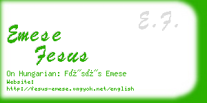 emese fesus business card